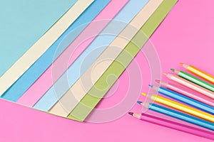 Color papers geometry flat composition background