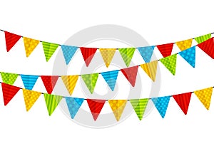 Color party flags isolated
