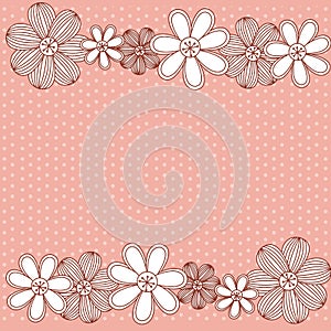 color pattern dotted with row flowers background