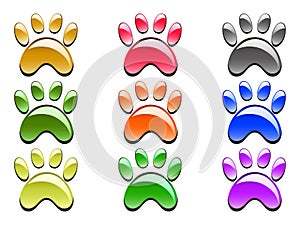 Color paw prints icon