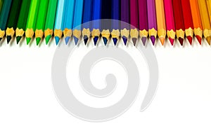 Color pencil with copy space isolated on whtie background photo