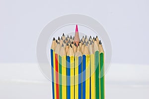 Color pencil insert center of bundle pencil