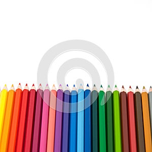 Color pencil on white background isolated