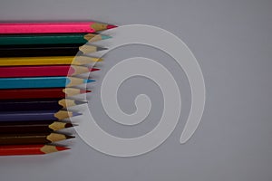 Color pencils Arranged in beautiful way