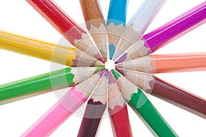 Color pencils arrangment