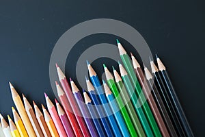 Color pencils on blackborad