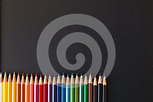 Color pencils on blackborad
