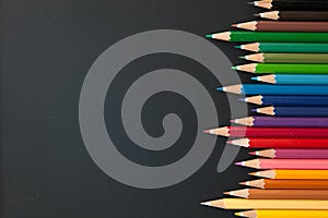 Color pencils on blackborad