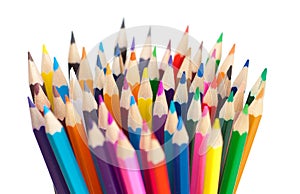 Color pencils bunch macro shot