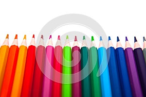 Color pencils isolated on white background