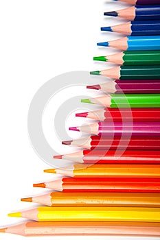 Color pencils isolated on white background