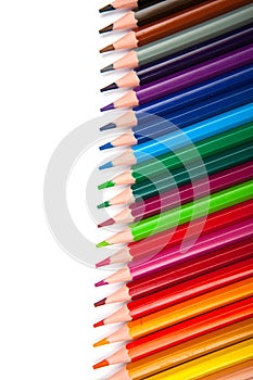 Color pencils isolated on white background .