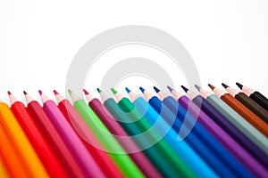 Color pencils isolated on white background .