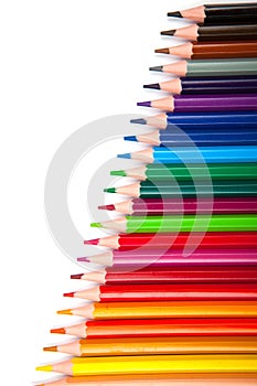 Color pencils isolated on white background .