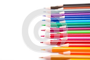 Color pencils isolated on white background