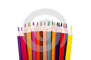 Color pencils isolated on white background