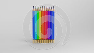 Color pencils isolated on white background.