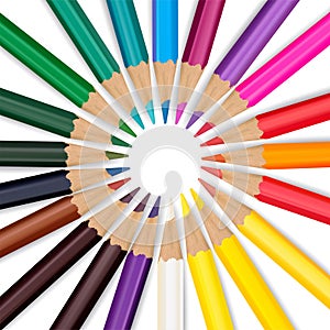 Color pencils isolated on white background.