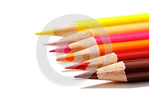 Color pencils isolated on white background.