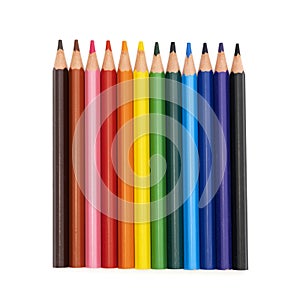 Color pencils isolated on white background