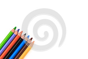 Color pencils on isolated white