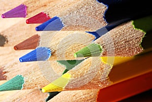 Color pencils macro photo