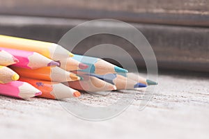 Color pencils old retro vintage