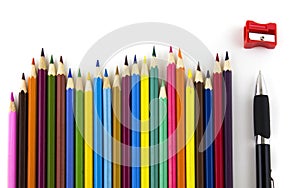 Color pencils and pen