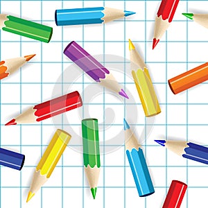 Color pencils seamless background. photo