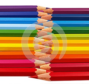 Color pencils stacked up