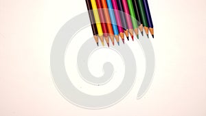 Color pencils on white background - Stop Motion animation