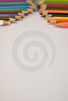 Color pencils on a white surface