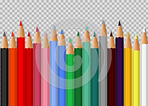 Color pensils. Crayons - colored pencil set. Vector illustrations