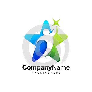 color people star logo or icon illustration