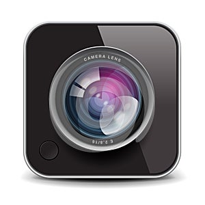 Color photo camera icon, Eps10 image