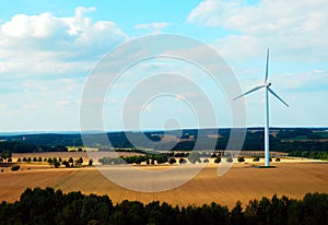 Color photography of wind power mill