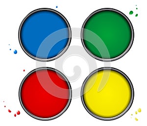 Color piant cans with small drops