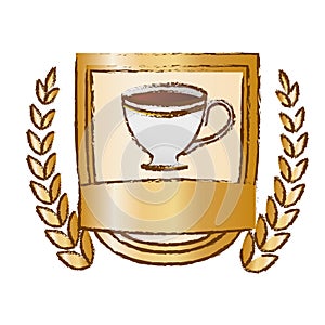 Color picture coffee cup with wheat