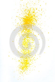 Color pigment sprinkles on white paper