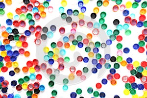 Color plastic caps background