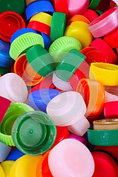Color plastic caps background