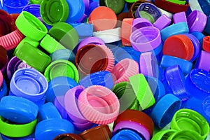 Color plastic caps background