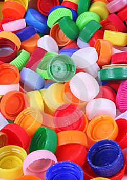 Color plastic caps background