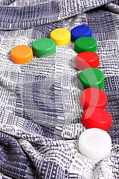 Color plastic caps background