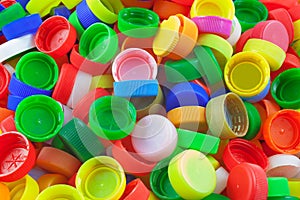 Color plastic caps background