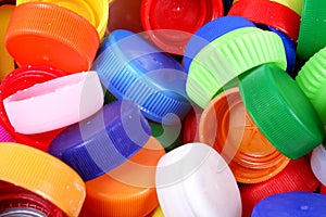 Color plastic caps background