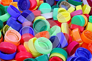 Color plastic caps background