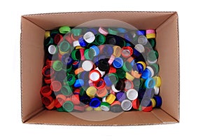 Color plastic caps background