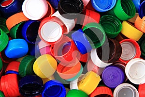 Color plastic caps background