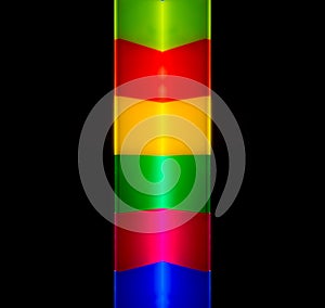 Color plastic shape plexiglas backlit with LEDs photo